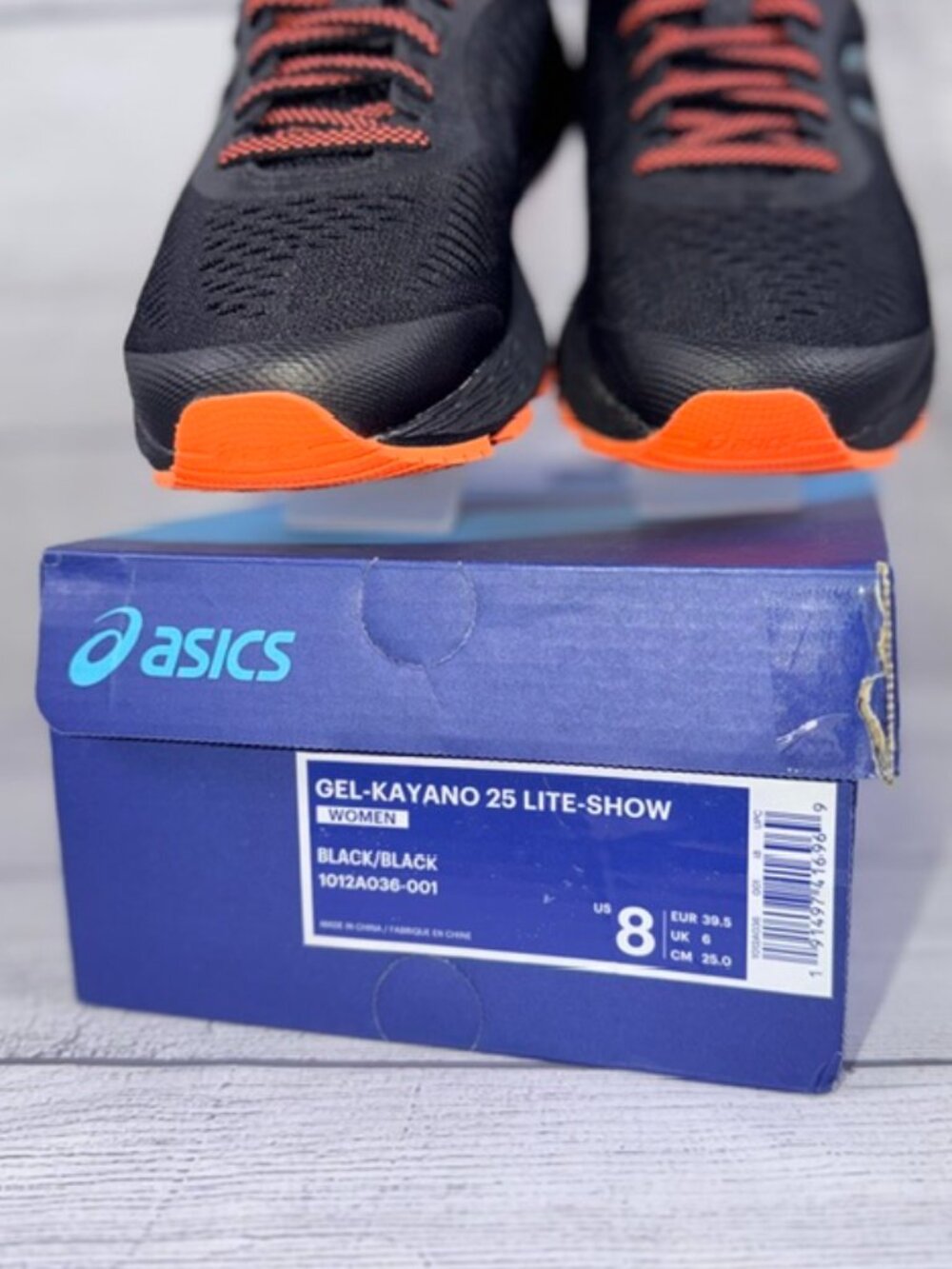 🧡ASICS Gel-Kayano 25 Lite-Show Running Shoes Black/Black Women's Size 8 - Picture 10 of 15